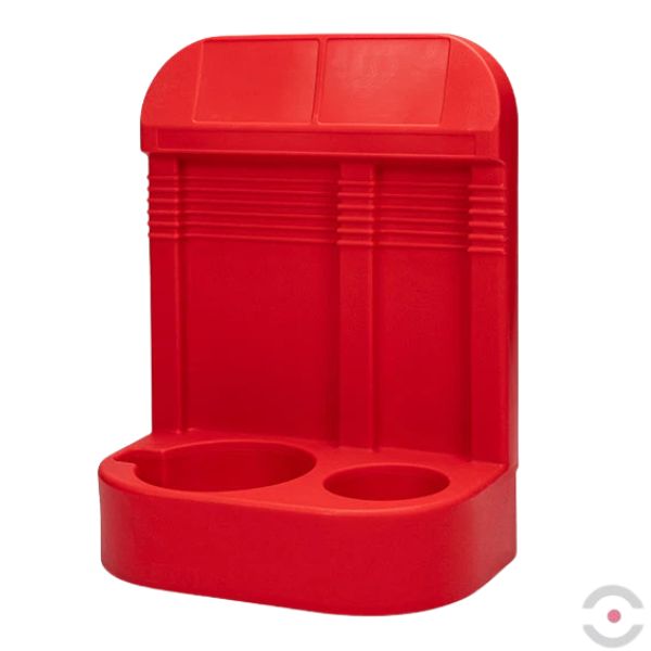 Podstawa z oparciem pod gaśnicę Jonesco, seria JFP7, podwójna (6-9 kg, 2 kg), czerwony