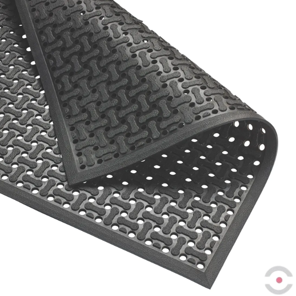 Mata ergonomiczna Notrax, Superflow, gumowa, antypoślizgowa, 60 cm x 90 cm, obszar mokry, czarny
