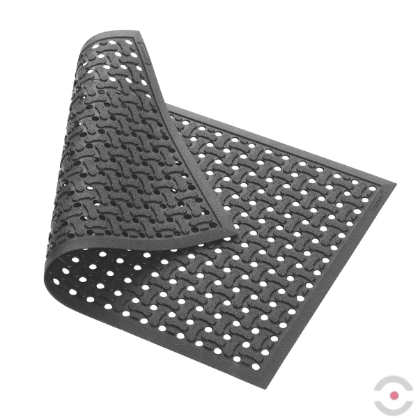 Mata ergonomiczna Notrax, Superflow, gumowa, antypoślizgowa, 60 cm x 90 cm, obszar mokry, czarny