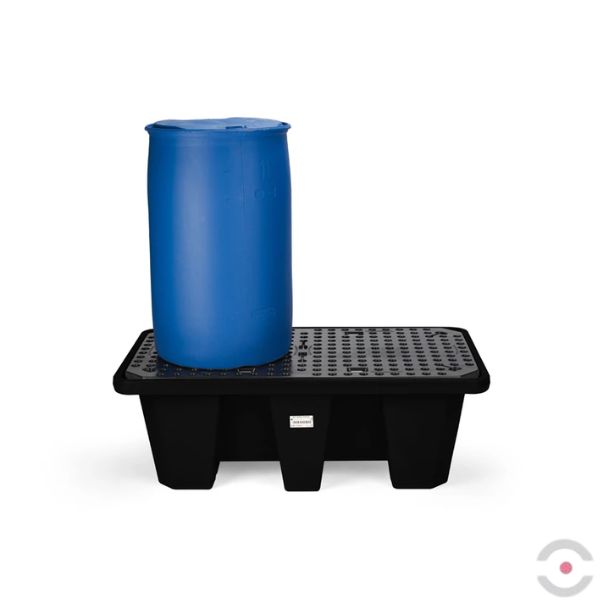 Wanna wychwytowa polietylenowa Topserw 250 l, beczka 2*200 l, kratownica, stos, czarny, MEDIUM