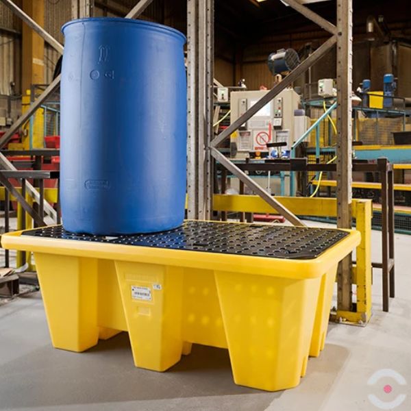 Wanna wychwytowa polietylenowa Topserw 250 l, beczka 2*200 l, kratownica, stos, czarny, MEDIUM