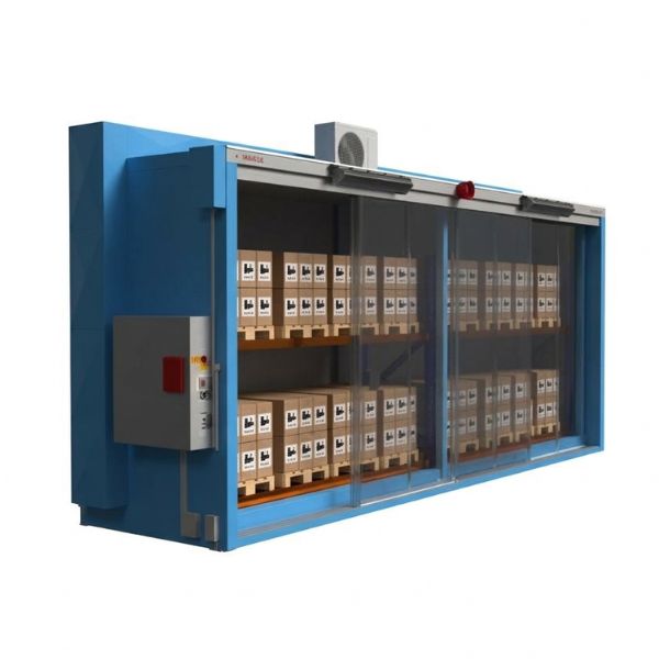 Magazyn ognioodporny Topserw BATTERY, REI120, 2 poziomy/2 segmenty, S*G*W 8500*2000*3700, 2*1000 l, drzwi przesuwne