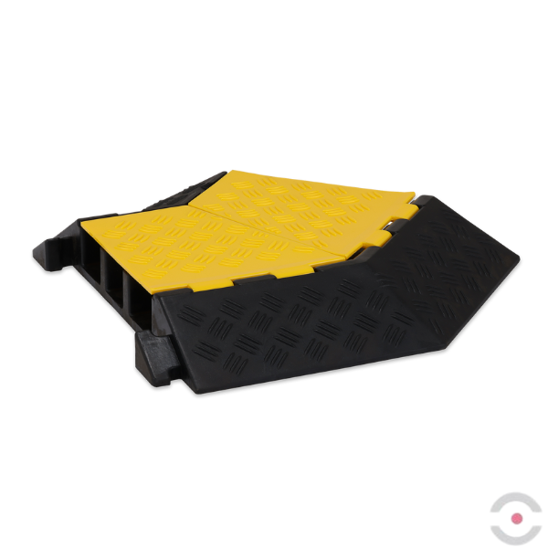 Osłona kabla z otwieraną pokrywą, 45° prawa, 3 przejścia