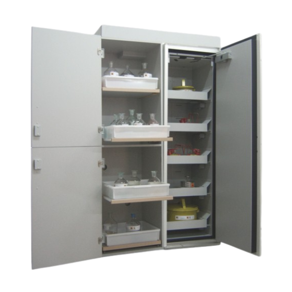 Szafa kombinowana Topserw COMBI-90 XL, 4 wanienki, 6 półek, drzwi CLA szare/żółte, LAB, 90 min