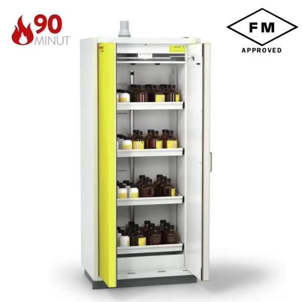 Szafa ognioodporna Topserw PRIME-90 L, 4 półki wysuwane, drzwi CLA/O żółte, CLASSIC, 90 min