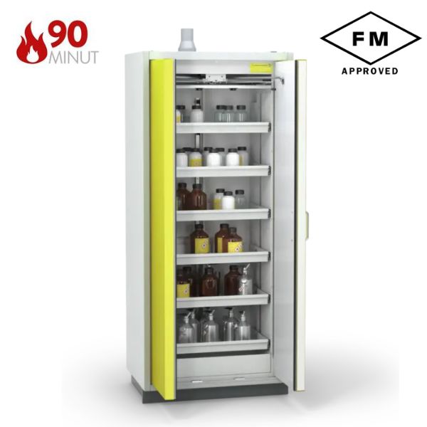 Szafa ognioodporna Topserw PRIME-90 L, 6 półek wysuwanych, drzwi CLA/O żółte, CLASSIC, 90 min
