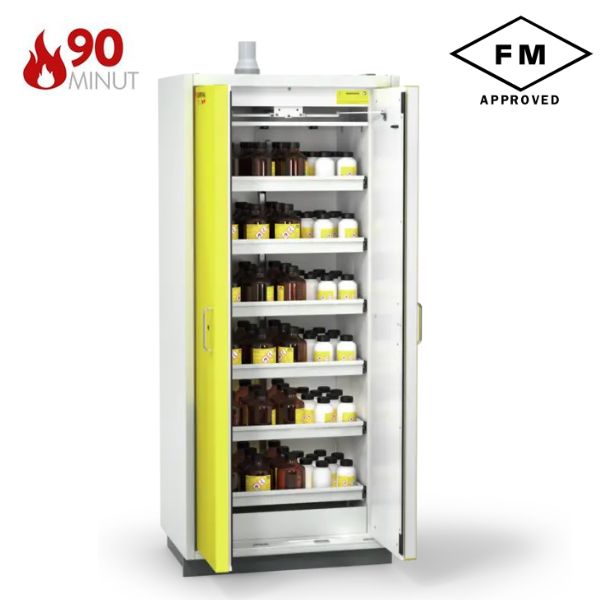Szafa ognioodporna Topserw PRIME-90 L, 6 półek wysuwanych, drzwi CLA żółte, CLASSIC, 90 min