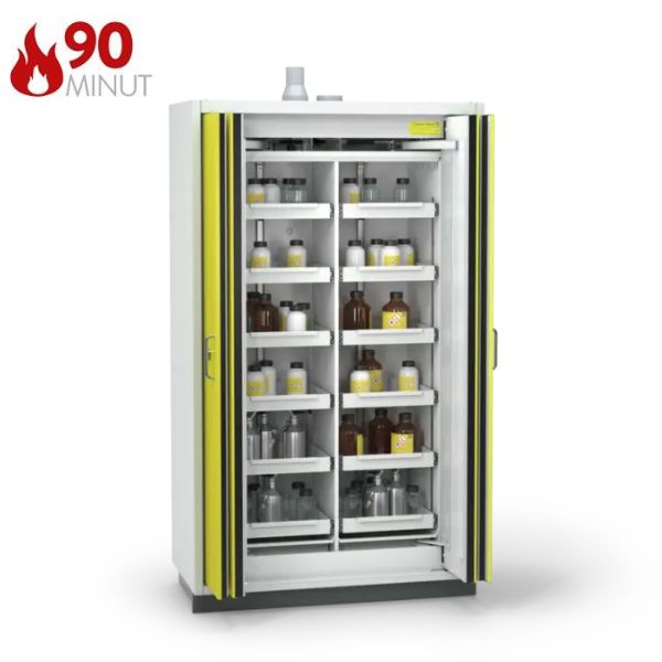 Szafa ognioodporna Topserw PRIME-90 XL-2, 12 półek wysuwanych, drzwi FSC żółte, PREMIUM, 90 min