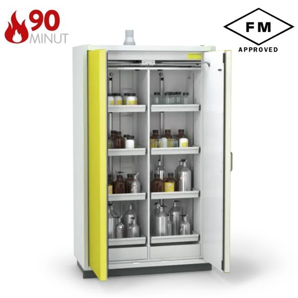 Szafa ognioodporna Topserw PRIME-90 XL-2, 8 półek wysuwanych, drzwi CLA/O żółte, CLASSIC, 90 min