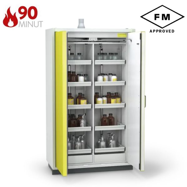 Szafa ognioodporna Topserw PRIME-90 XL-2, 10 półek wysuwanych, drzwi CLA/O żółte, CLASSIC, 90 min