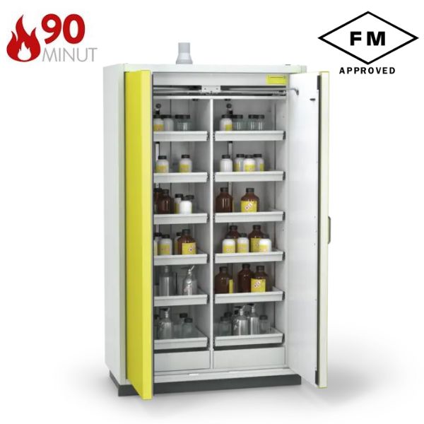 Szafa ognioodporna Topserw PRIME-90 XL-2, 12 półek wysuwanych, drzwi CLA/O żółte, CLASSIC, 90 min