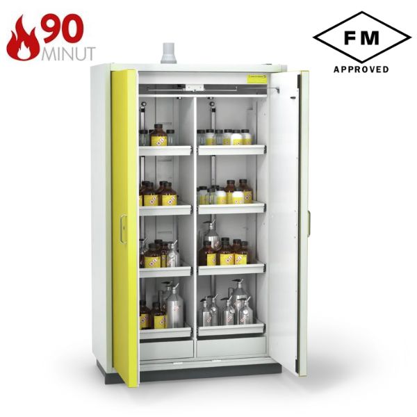 Szafa ognioodporna Topserw PRIME-90 XL-2, 8 półek wysuwanych, drzwi CLA żółte, CLASSIC, 90 min