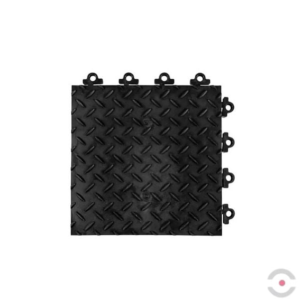 Mata ergonomiczna Notrax, 621 Diamond Flex Lok Solid, modułowa, PVC, 30 cm x 30 cm, obszar suchy, czarny