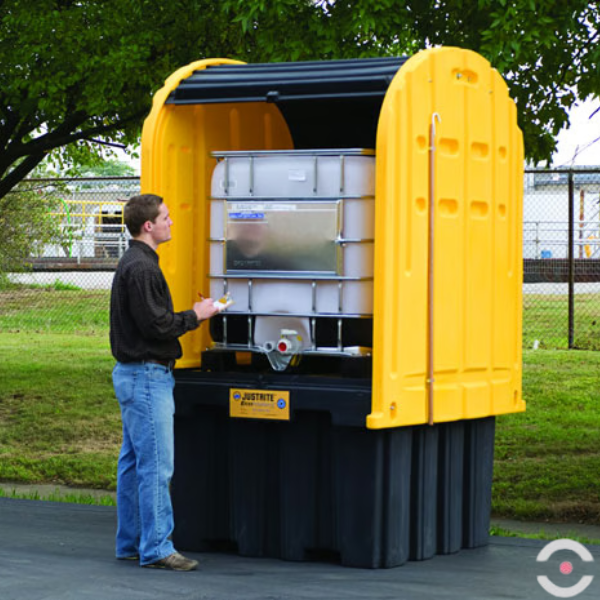 Stanowisko robocze, polietylenowe Mini Magazyn, 1408 l, IBC 1*1000 l, żółty/czarny