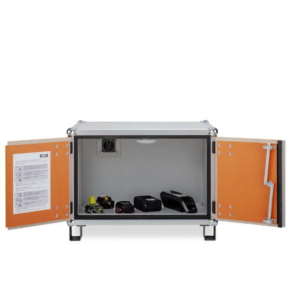 Szafa zabezpieczająca Topserw BATT S, składowanie baterii i akumulatorów, nóżki, 8/5, (VDMA 24994)