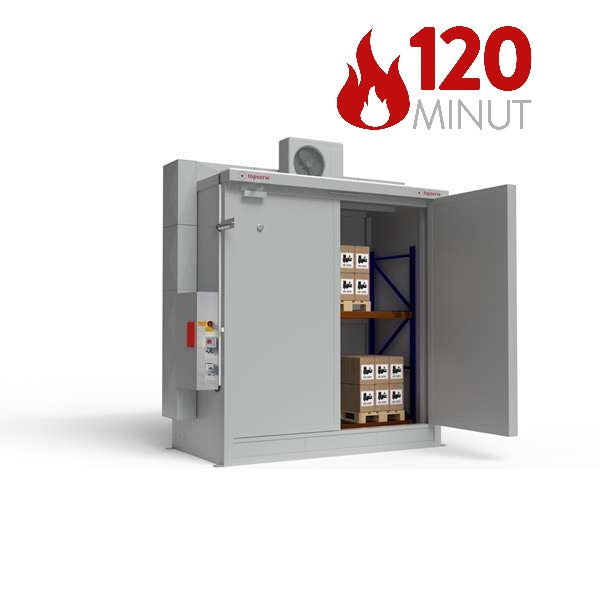 Magazyn ognioodporny Topserw BATTERY, REI120, 2 poziomy/1 segment, S*G*W 3400*1800*3500, 1*1000 l, 1*drzwi dwuskrzydłowe