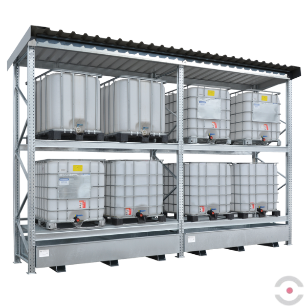 Regał paletowy Topserw, 2 moduły, 24*200 l / 8*1000 l, bez ścian