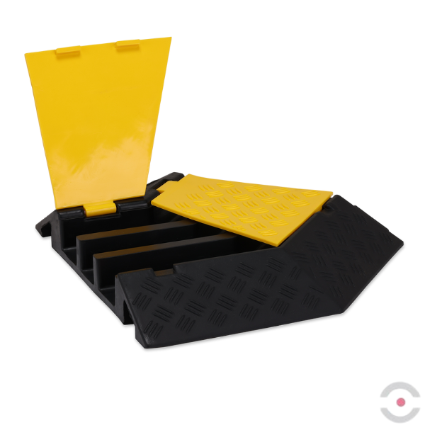 Osłona kabla z otwieraną pokrywą, 45° lewa, 3 przejścia