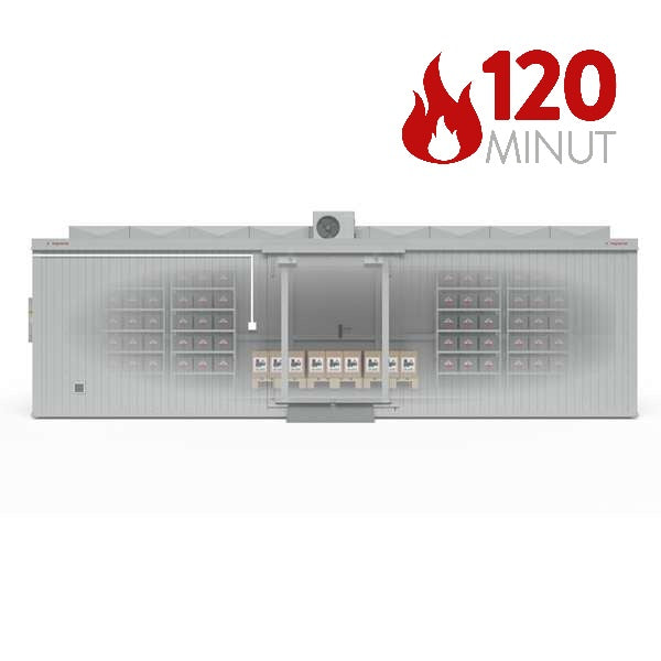 Magazyn ognioodporny Topserw BATTERY, 8-CL, REI120, S*G*W 8000*2500*2440 mm, 2*1200 l, drzwi dwuskrzydłowe DF