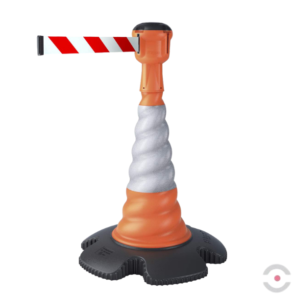 Pachołek drogowy do kasety z taśmą SKIPPER - pomarańczowy, odblaskowy