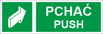 Znak ewakuacyjny Pchać push 50x150mm FS (35E)