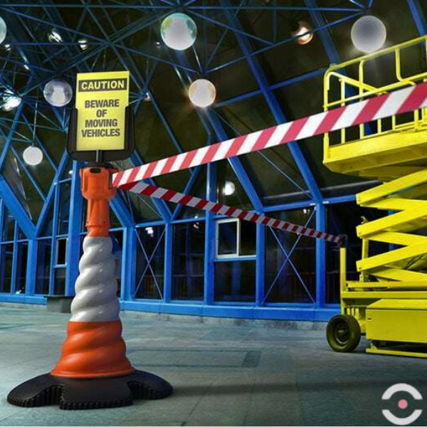 Pachołek drogowy do kasety z taśmą SKIPPER - pomarańczowy, odblaskowy