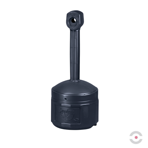 Popielnica zewnętrzna Justrite, polietylenowa Small Smokers Cease-Fire na niedopałki, czarny