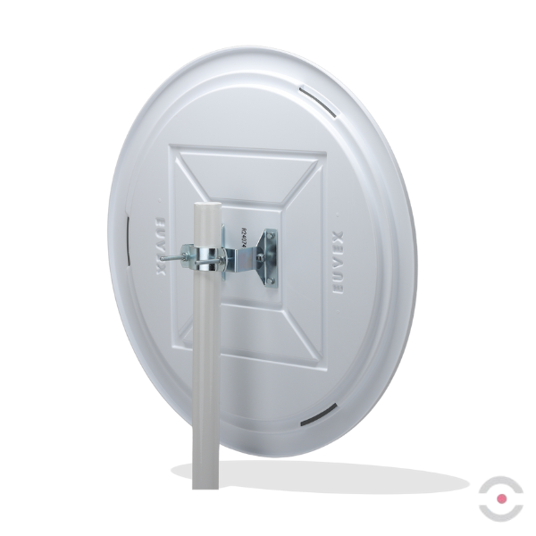 Lustro przemysłowe Dancop, Madrid, 80 cm, akryl, biało-czerwone