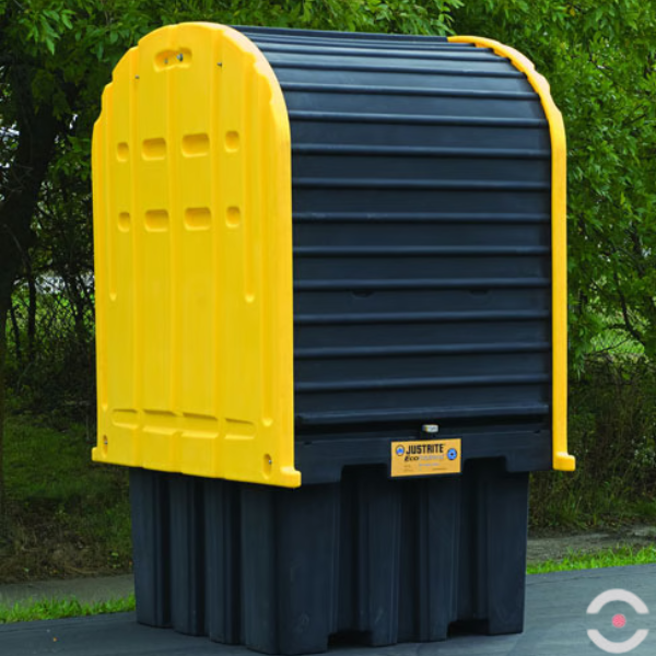 Stanowisko robocze, polietylenowe Mini Magazyn, 1408 l, IBC 1*1000 l, żółty/czarny