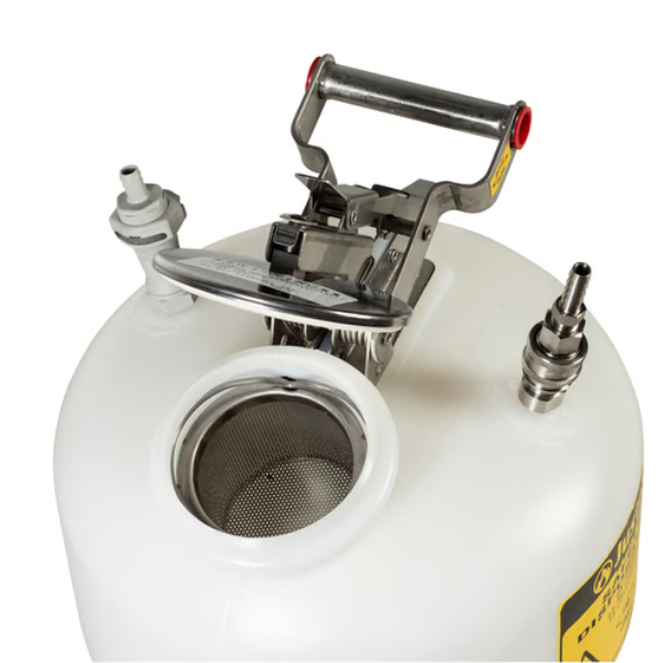 Pojemnik polietylenowy Justrite do zbierania odpadów HPLC, okrągły 19 l, kurek spust. 08916, biały