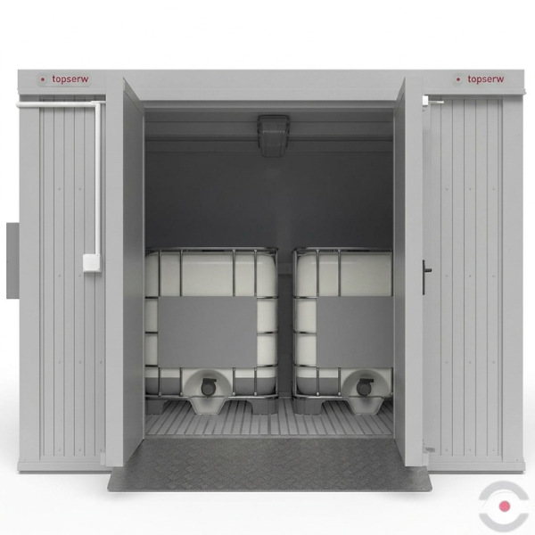 Magazyn ognioodporny Topserw, 3-CL, REI120, S*G*W 3000*2500*2440 mm, 1*800 l, drzwi dwuskrzydłowe DF