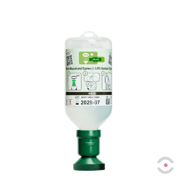 Roztwór do płukania oka i ran Plum, ciało obce, butelka 500 ml, chlorek sodu 0,9%, MDR
