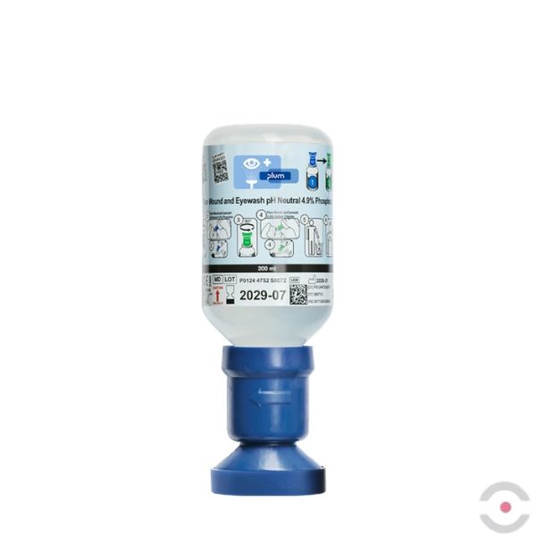 Roztwór do płukania oka i ran Plum, kwas, zasada, butelka 200 ml, bufor fosforanowy 4,9%, MDR