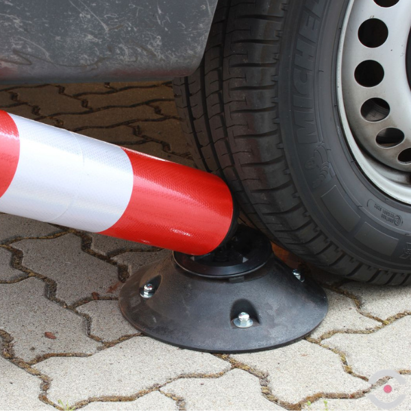 Słupek ostrzegawczy, uchylny, 450 mm, polietylen, biało-czerwony