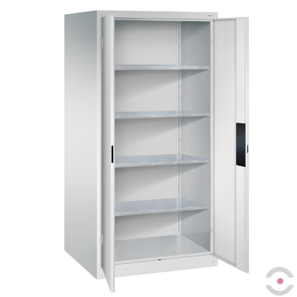 Szafa warsztatowa XXL, zwiększona głębokość, 4 półki, nośność do 700 kg, drzwi dwuskrzydłowe, W*S*G 1950*930*800 mm, szary