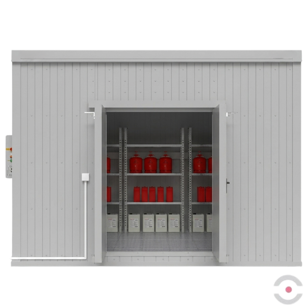 Magazyn ognioodporny Topserw, 4-SU, EI90, S*G*W 4000*2950*2840 mm, 1*1400 l, drzwi dwuskrzydłowe DF