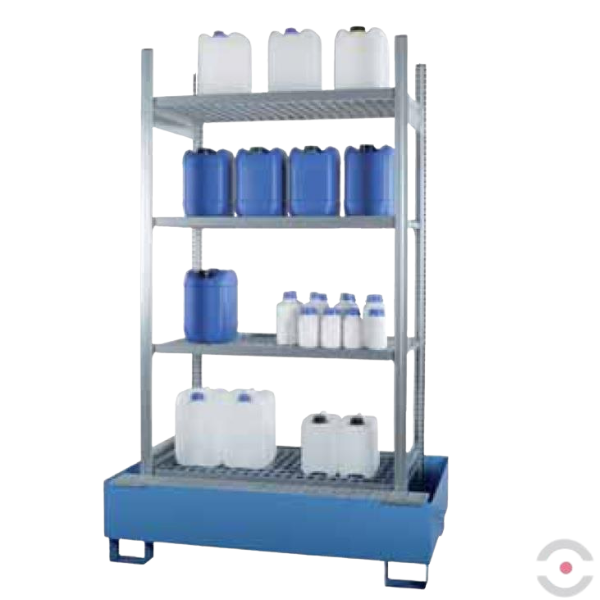 Regał półkowy Topserw, 4*półka (kratownica), 1*wanna lakier. 210 l, S*G*W 1060*635*2100 mm