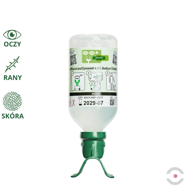 Roztwór do płukania oczu i ran Plum, DUO, ciało obce, butelka 500 ml, chlorek sodu 0,9%, MDR