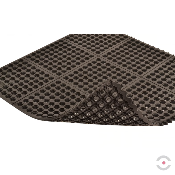 Mata ergonomiczna Notrax, 550 Cushion Ease, gumowa, modułowa, 91 cm x 91 cm, obszar mokry/zaolejony, czarny