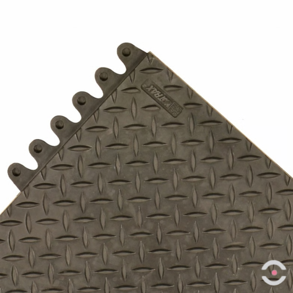 Mata ergonomiczna Notrax, 570 De-Flex, modułowa, gumowa, 45 cm x 45 cm, obszar suchy, czarny (8 sztuk)