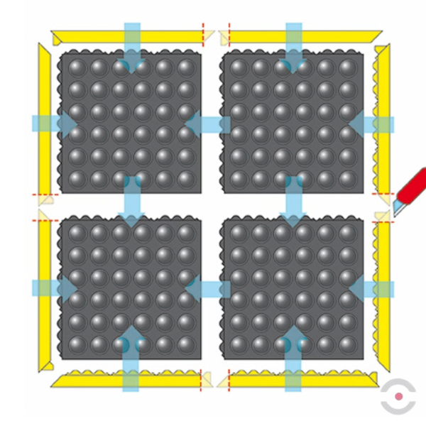 Mata antystatyczna Notrax 464 Skywalker HD ESD Nitrile FR, modułowa, nitrylowa, 91 cm x 91 cm, obszar suchy/zaolejony, czarny