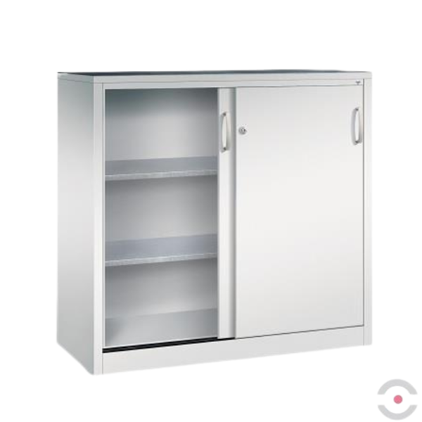 Szafa warsztatowa M, 2 półki, mata, drzwi przesuwne, W*S*G 1200*1200*500 mm, szary