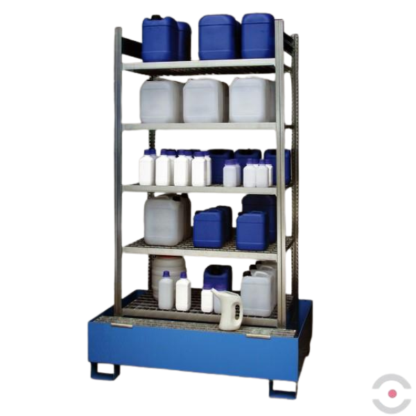 Regał półkowy Topserw, 5*półka (kratownica), 1*wanna lakier. 210 l, S*G*W 1060*635*2100 mm