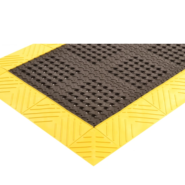 Mata ergonomiczna Notrax, 620 Diamond Flex Lok, modułowa, PVC, 107 cm x 152 cm, obszar zaolejony, czarny