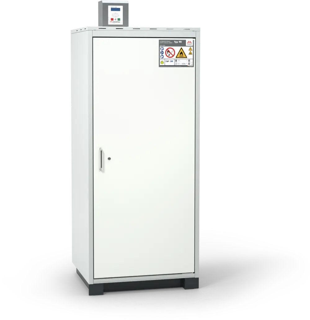 Szafa ognioodporna Topserw COOL-90 LL, 1 komora, 5 półek, drzwi CLA szare, 90 min