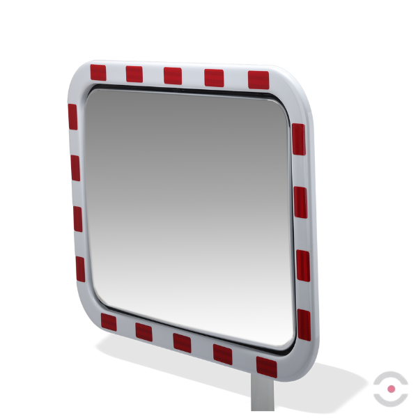 Lustro drogowe Dancop, Rome, poliwęglan, 60*80 cm, biało-czerwone