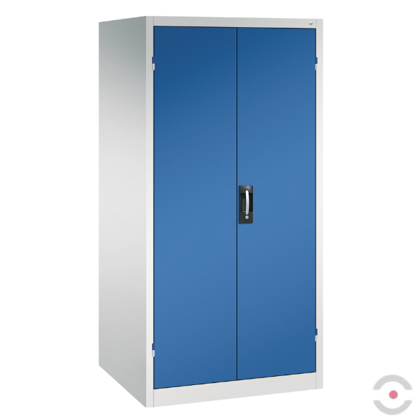 Szafa warsztatowa XXL, zwiększona głębokość, 4 półki, nośność do 700 kg, drzwi dwuskrzydłowe, W*S*G 1950*930*800 mm, szary/niebieski