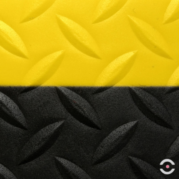 Mata ergonomiczna Notrax, 419 Diamond Sof-Tred, winyl, diamentowa, 91 cm x 18,3 m, obszar suchy, żółty/czarny