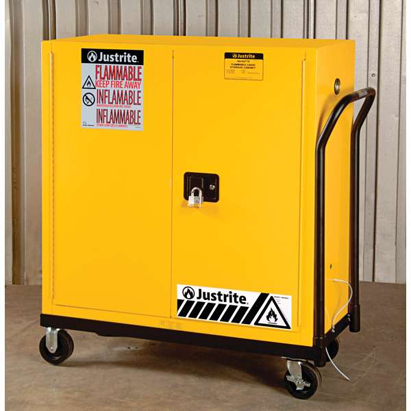 Szafa zabezpieczająca (palne) Justrite MODUS L, 114 l, 2-drzwiowa ZR, 1 półka, żółty