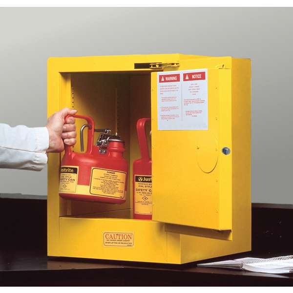 Szafa zabezpieczająca (palne) Justrite TABLE XS, 15 l, 1-drzwiowa MS, 1 półka, żółty